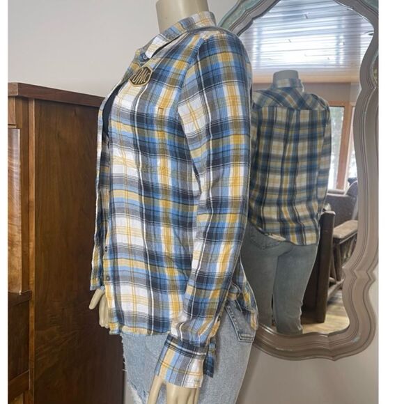 Harley Davidson Women Plaid Rayon Button Up Biker Shirt HDMC Size Small - Picture 9 of 11